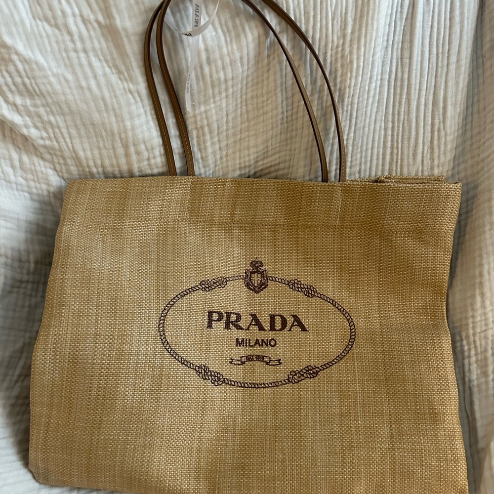 Prada St Barths Exclusive XL Logo Tote